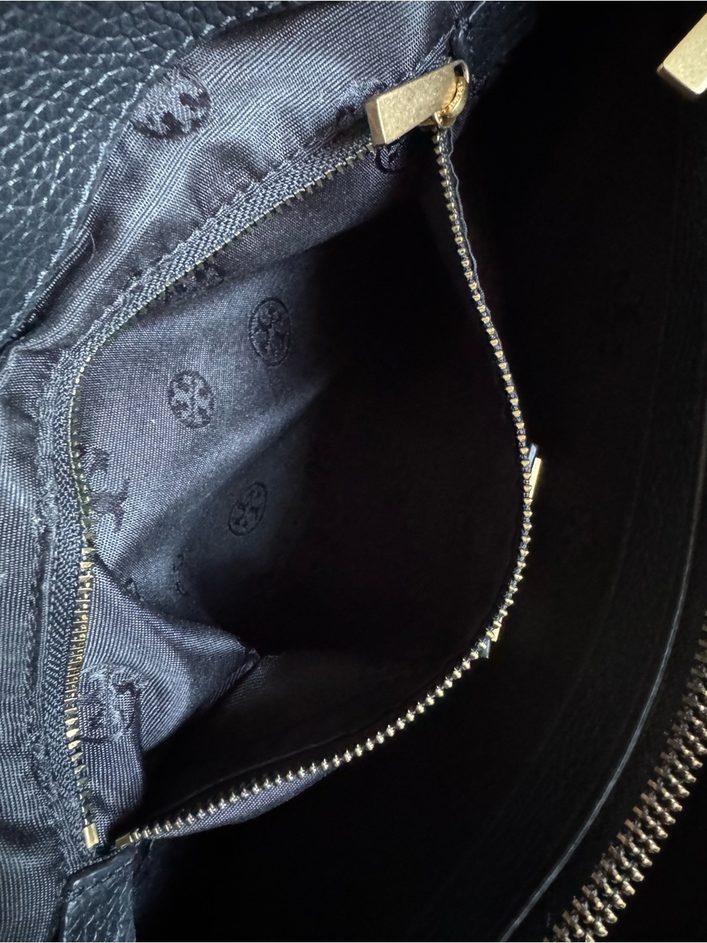 Tory Burch Black Leather Tote with Gold Chain Handles - Picture 11 of 11
